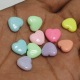 Acrylic Multicolor Heart Beads
