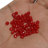 100 Gm, 4mm Acrylic Faceted Rondelle Beads