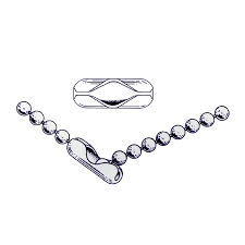 3.2mm Ball Chain Connector Silver