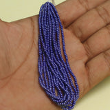 5 Bunch of Preciosa Seed Bead Strings Luster Opaque Blue
