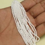 5 Bunch of Preciosa Seed Bead Strings Luster Opaque White
