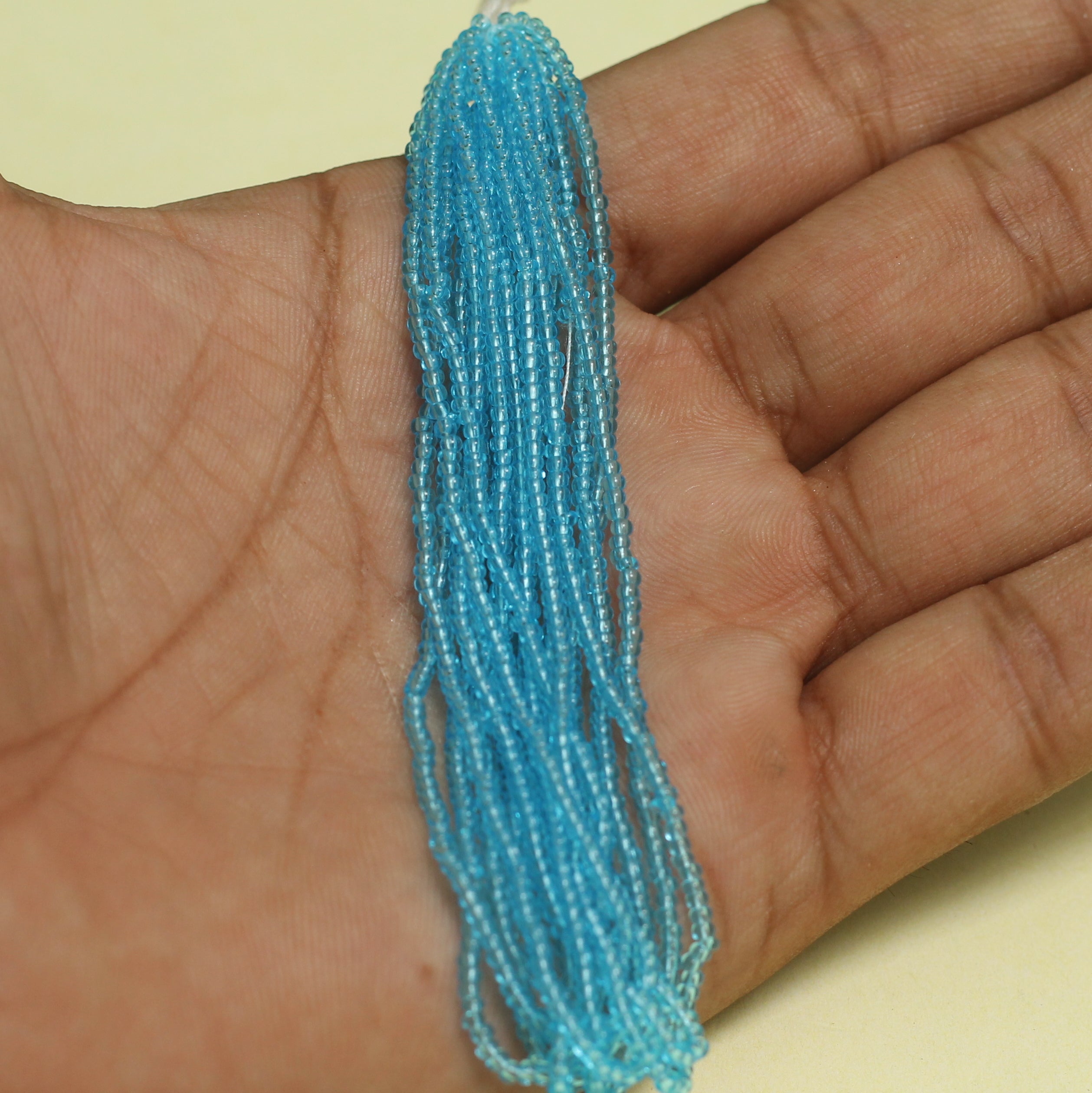 5 Bunch of Preciosa Seed Bead Strings Trans Turquoise
