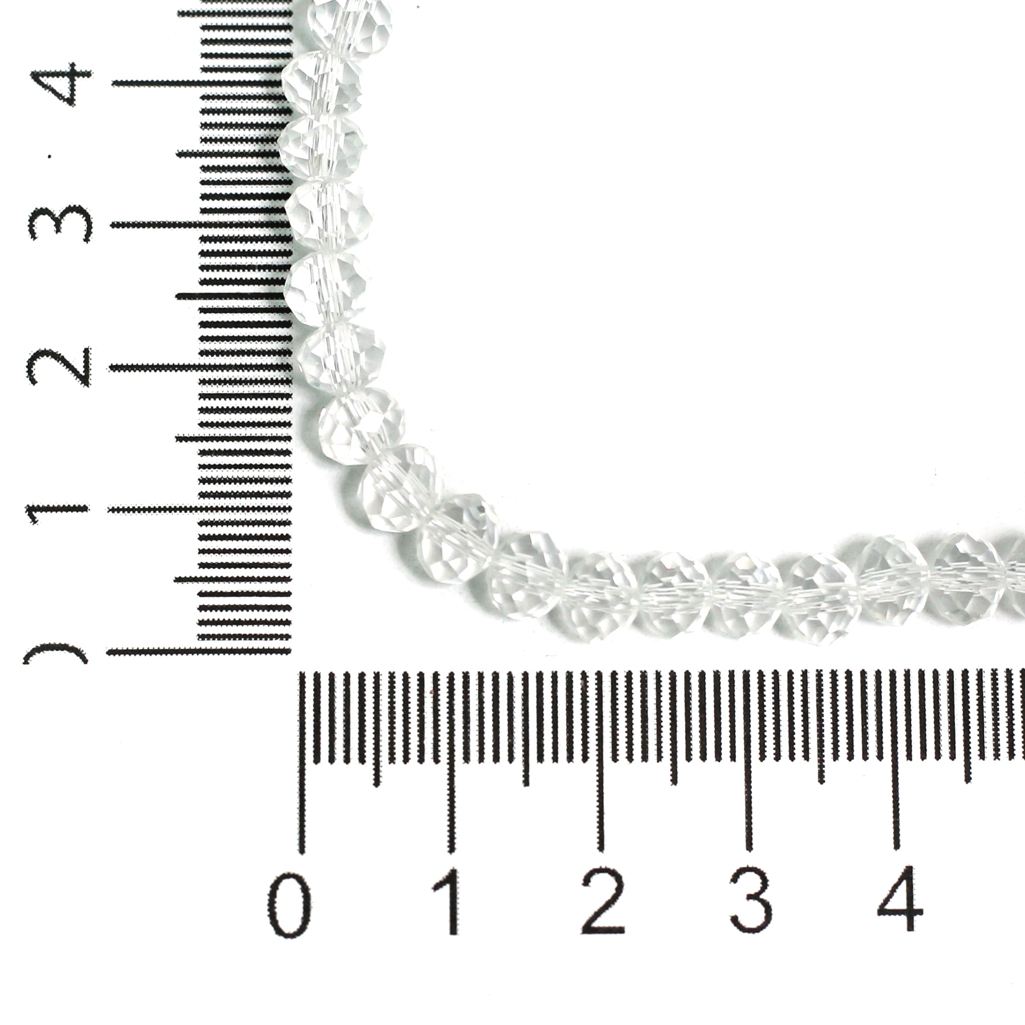 6x5mm Clear Faceted Crystal Rondelle Beads