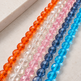 8mm Faceted Crystal Football Beads