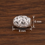 5 Pcs 8x6mm 92.5 Sterling Silver Oval Beads