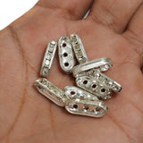 50 Pcs 17x6mm Rhinestone Spacer Beads