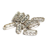 50 Pcs 17x6mm Rhinestone Spacer Beads
