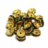 100 Pcs 8mm Rhinestone Spacer Beads Green