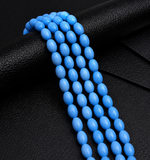 12 Strings 10x6mm Fire Polish Glass Beads Sky blue