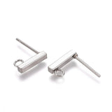 10x2mm 304 Stainless Steel Stud Earring Findings with Loop