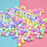 100 Gm, 8mm Multicolor Acrylic Round Beads