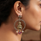 Heritage Lady Dual Tone German Silver Earrings