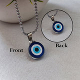 10 Pcs Glass Evil Eye Round Charms Blue 19x15mm