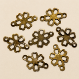 50 Golden Antique Metal Stamp Embossed 12x9mm
