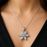 92.5 Sterling Silver Six Petal Flower Pendant