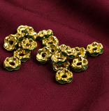 100 Pcs, 6x2mm Golden Rhinestone Disc Spacer Beads