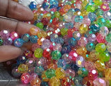 8X7mm Acrylic Faceted Crystal Beads MultiColor