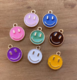 10 Pcs Assorted Smiley Charms Multicolor 11x8mm