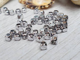 100 Pcs Steel Solid Hex Cube Beads