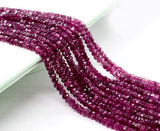 1 String Faceted Rondelle Stone Beads Magenta 4mm