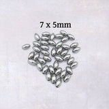100 Pcs Steel Solid Oval Beads
