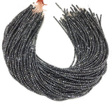1 String Hematite Faceted Round Beads Black 3mm