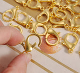 10 Pcs Lobster Clasp Golden 34x23mm