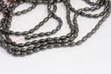 1 String Hematite Beads Oval Black 5x4mm