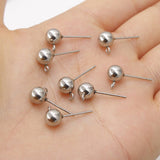 50 Pcs 4,6,8mm Ball, Steel Ball Earring Studs