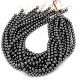 1 String Hematite Beads Round Black 3mm