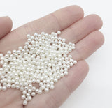 100 Gm Acrylic Pearl Beads Round White