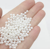 100 Gm Acrylic Pearl Beads Round White