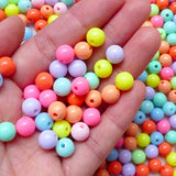 100 Gm, 8mm Multicolor Acrylic Round Beads