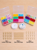 3 Kits Set Acrylic and Glass Seed Beads Multicolor DIY Kit With Metal Finding and Thread