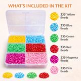 3 Kits Set Acrylic and Glass Seed Beads Multicolor DIY Kit With Metal Finding and Thread