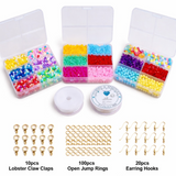 3 Kits Set Acrylic and Glass Seed Beads Multicolor DIY Kit With Metal Finding and Thread