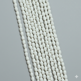 12 Strings, 4x3mm White Acrylic Drop Beads