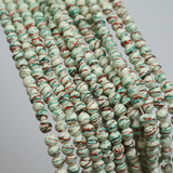 12 Strings, 4mm Acrylic Printed Green And Red Round Beads