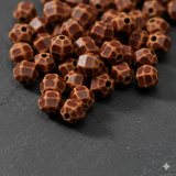 100 Gm Acrylic Wooden Finish Football Beads Brown 5 mm