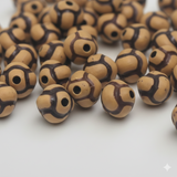 100 Gm Acrylic Wooden Finish Round Beads Brown 6 mm