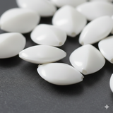 100 Gm Acrylic Beads White 17x13 mm