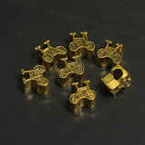 12x11mm German Silver Cycle Golden Charms