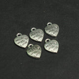12x10mm German Silver Heart Charms