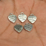 12x10mm German Silver Heart Charms