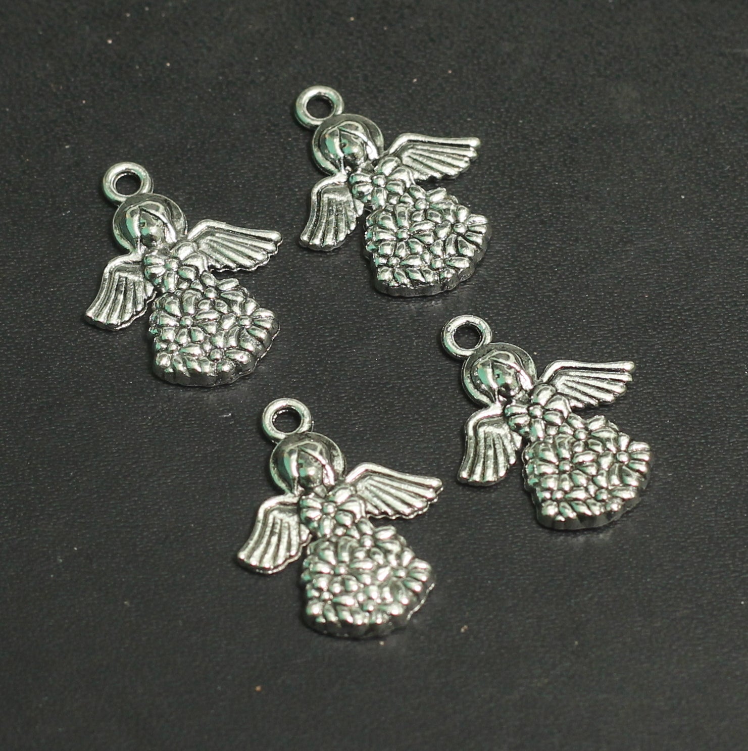 1 Inch German Silver Angel Charms