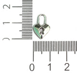 15x10mm German Silver Heart lock Charms