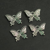 17x12mm German Silver Butterfly Charms
