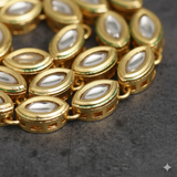 25 Pcs 7X10mm Meenakari Kundan Kadi Chain