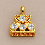 10 Pcs 16x14mm Kundan 5 Holes Crown Connectors