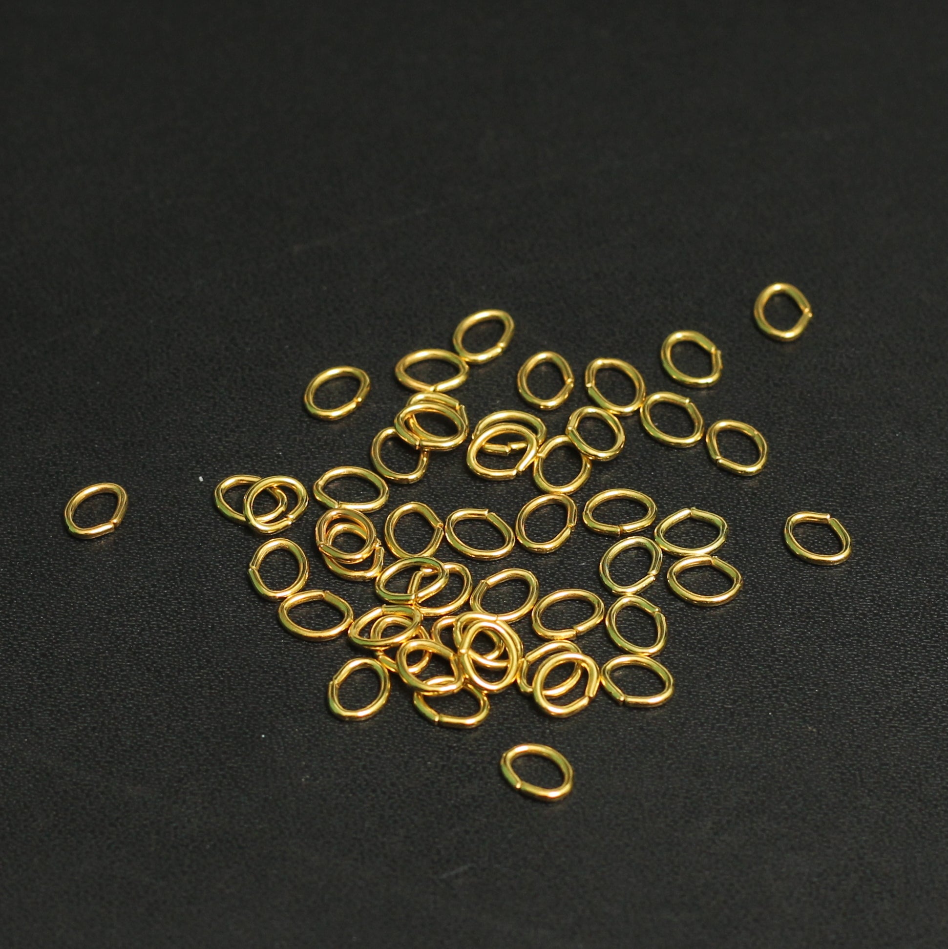 6x5mm Golden Oval Open Jump Rings